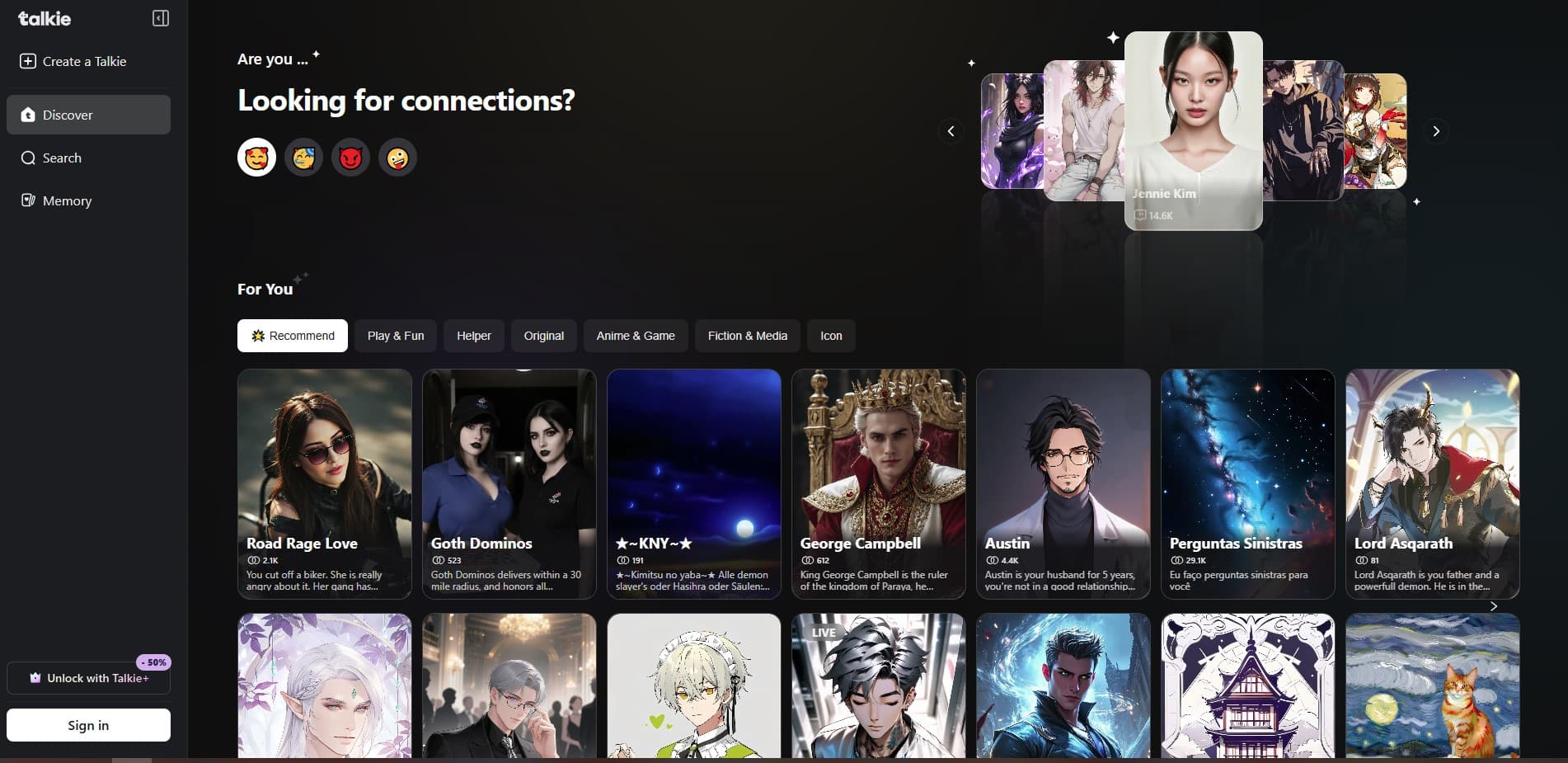 Talkie AI screenshot